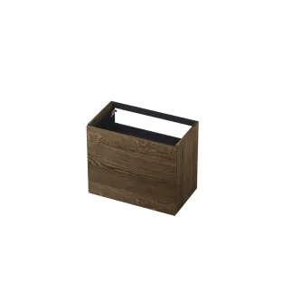 INK washbasin cabinet push to open - 2 drawers - 80x45x65 cm - Solid oak charcoal