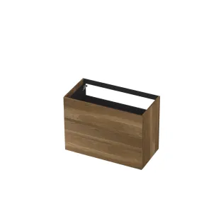 INK washbasin cabinet push to open - 2 drawers - 90x45x65 cm - Solid oak Aqua