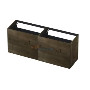 INK washbasin cabinet push to open - 4 drawers - 160x45x65 cm - Veneer Charcoal