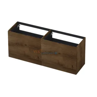 INK washbasin cabinet push to open - 4 drawers - 160x45x65 cm - Fineer Chocolate