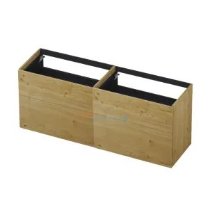 INK washbasin cabinet push to open - 4 drawers - 160x45x65 cm - Natural Veneer