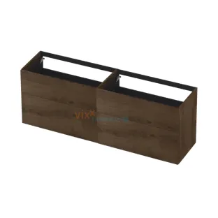 INK washbasin cabinet push to open - 4 drawers - 180x45x65 cm - Fineer Chocolate