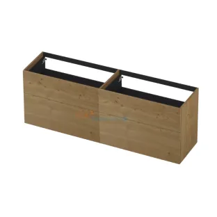 INK washbasin cabinet push to open - 4 drawers - 180x45x65 cm - Natural Veneer