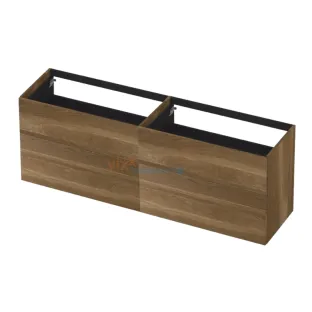 INK washbasin cabinet push to open - 4 drawers - 180x45x65 cm - Solid oak Aqua