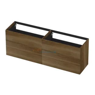 INK washbasin cabinet push to open - 4 drawers - 180x45x65 cm - Solid oak ash grey