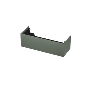 INK washbasin cabinet push to open - lacquered - 1 drawer - 120x45x37.6 cm - Matt concrete green