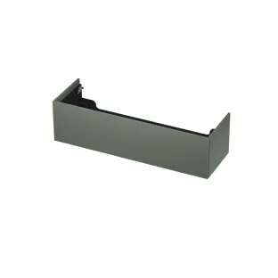 INK washbasin cabinet push to open - lacquered - 1 drawer - 140x45x37.6 cm - Matt concrete green