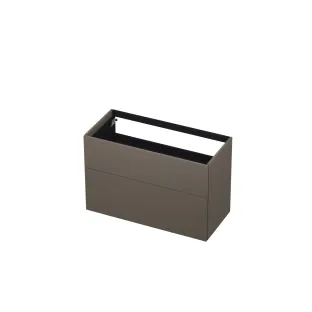 INK washbasin cabinet push to open - lacquered - 2 drawers - 100x45x65 cm - Matt taupe