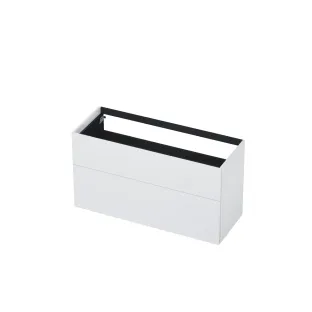 INK washbasin cabinet push to open - lacquered - 2 drawers - 120x45x65 cm - High-gloss white