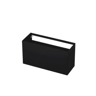 INK washbasin cabinet push to open - lacquered - 2 drawers - 120x45x65 cm - Matt black