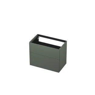 INK washbasin cabinet push to open - lacquered - 2 drawers - 80x45x65 cm - Matt concrete green