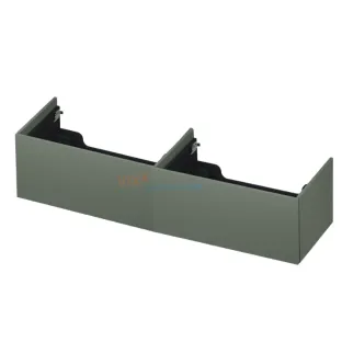 INK washbasin cabinet push to open - lacquered - 2 x 1 drawer - 160x45x37.6 cm - Matt concrete green