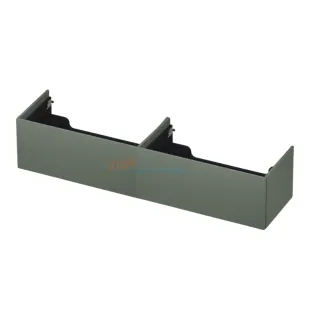 INK washbasin cabinet push to open - lacquered - 2 x 1 drawer - 180x45x37.6 cm - Matt concrete green