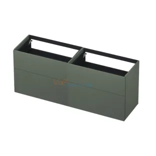 INK washbasin cabinet push to open - lacquered - 4 drawers - 160x45x65 cm - Matt concrete green