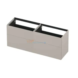 INK washbasin cabinet push to open - lacquered - 4 drawers - 160x45x65 cm - Matt cashmere gray