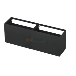 INK washbasin cabinet push to open - lacquered - 4 drawers - 180x45x65 cm - Matt anthracite