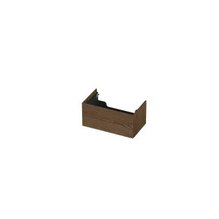 INK washbasin cabinet push to open - horizontally milled - 1 drawer - 80x45x37.6 cm - Solid oak chocolate