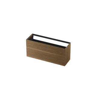 INK washbasin cabinet push to open - horizontally milled - 2 drawers - 140x45x65 cm - Solid oak Aqua