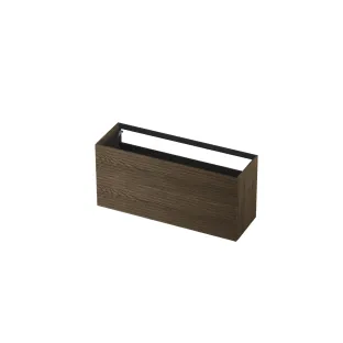 INK washbasin cabinet push to open - horizontally milled - 2 drawers - 140x45x65 cm - Solid oak charcoal