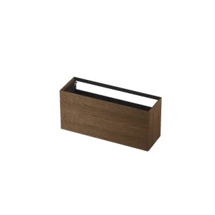 INK washbasin cabinet push to open - horizontally milled - 2 drawers - 140x45x65 cm - Solid oak chocolate