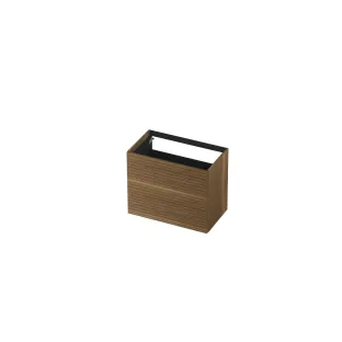 INK washbasin cabinet push to open - horizontally milled - 2 drawers - 80x45x65 cm - Solid oak Aqua