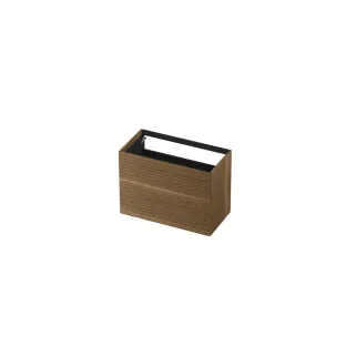 INK washbasin cabinet push to open - horizontally milled - 2 drawers - 90x45x65 cm - Solid oak Aqua