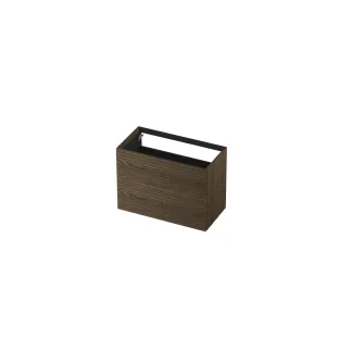 INK washbasin cabinet push to open - horizontally milled - 2 drawers - 90x45x65 cm - Solid oak charcoal