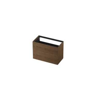 INK washbasin cabinet push to open - horizontally milled - 2 drawers - 90x45x65 cm - Solid oak chocolate