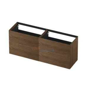 INK washbasin cabinet push to open - horizontally milled - 4 drawers - 160x45x65 cm - Solid oak charcoal