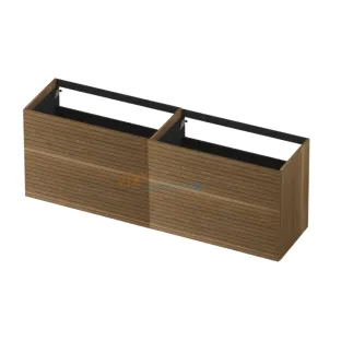 INK washbasin cabinet push to open - horizontally milled - 4 drawers - 180x45x65 cm - Solid oak Aqua