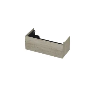 INK washbasin cabinet push to open - wood decor - 1 drawer - 100x45x37.6 cm - Greige oak