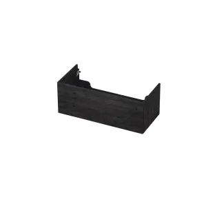 INK washbasin cabinet push to open - wood decor - 1 drawer - 100x45x37.6 cm - Charcoal oak
