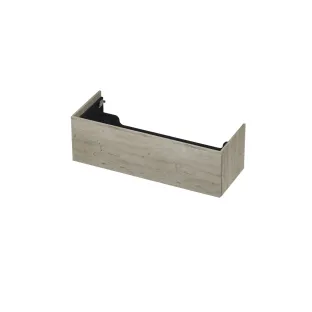 INK washbasin cabinet push to open - wood decor - 1 drawer - 120x45x37.6 cm - Greige oak