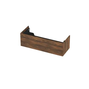 INK washbasin cabinet push to open - wood decor - 1 drawer - 120x45x37.6 cm - Walnut