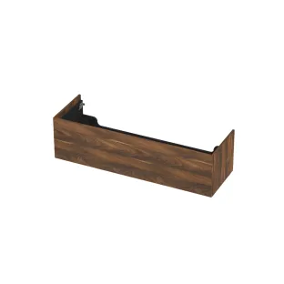 INK washbasin cabinet push to open - wood decor - 1 drawer - 140x45x37.6 cm - Walnut