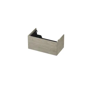 INK washbasin cabinet push to open - wood decor - 1 drawer - 80x45x37.6 cm - Greige oak