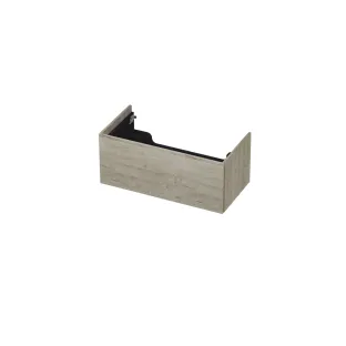 INK washbasin cabinet push to open - wood decor - 1 drawer - 90x45x37.6 cm - Greige oak