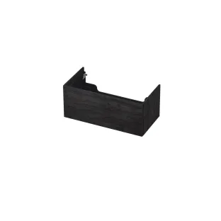 INK washbasin cabinet push to open - wood decor - 1 drawer - 90x45x37.6 cm - Charcoal oak