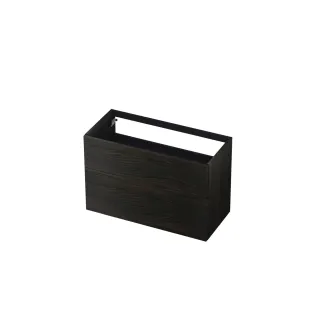 INK washbasin cabinet push to open - wood decor - 2 drawers - 100x45x65 cm - Intense oak