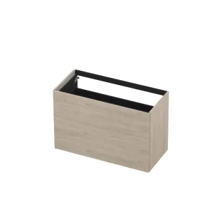 INK washbasin cabinet push to open - wood decor - 2 drawers - 100x45x65 cm - Ivory oak