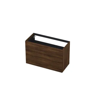 INK washbasin cabinet push to open - wood decor - 2 drawers - 100x45x65 cm - Copper oak