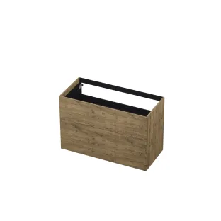 INK washbasin cabinet push to open - wood decor - 2 drawers - 100x45x65 cm - Natural oak