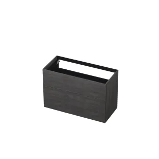 INK washbasin cabinet push to open - wood decor - 2 drawers - 100x45x65 cm - Primeval grey