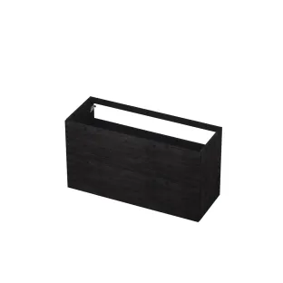 INK washbasin cabinet push to open - wood decor - 2 drawers - 120x45x65 cm - Charcoal oak