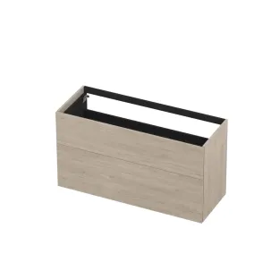 INK washbasin cabinet push to open - wood decor - 2 drawers - 120x45x65 cm - Ivory oak