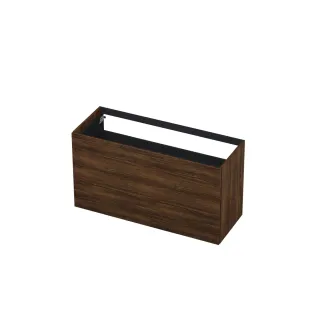 INK washbasin cabinet push to open - wood decor - 2 drawers - 120x45x65 cm - Copper oak
