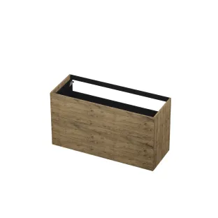 INK washbasin cabinet push to open - wood decor - 2 drawers - 120x45x65 cm - Natural oak