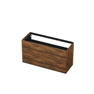 INK washbasin cabinet push to open - wood decor - 2 drawers - 120x45x65 cm - Walnut