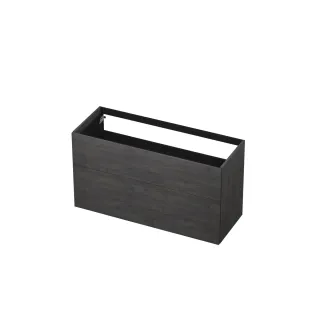 INK washbasin cabinet push to open - wood decor - 2 drawers - 120x45x65 cm - Primeval grey