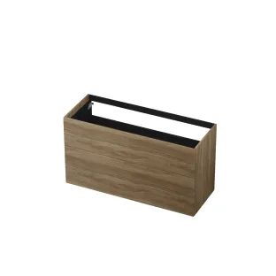 INK washbasin cabinet push to open - wood decor - 2 drawers - 120x45x65 cm - Pure oak